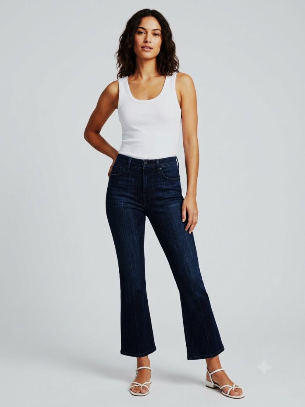 Rachel Zoe High Rise Flare Crop Jeans 8 Dark Wash Stretch NWT